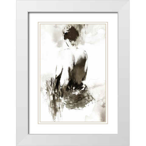 Ink Lady  White Modern Wood Framed Art Print with Double Matting by PI Studio