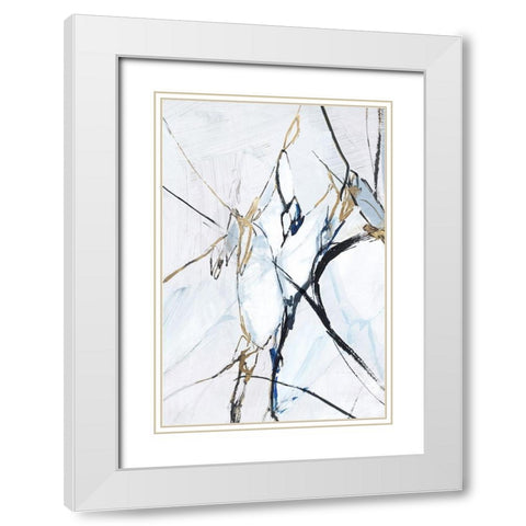 Moonstruck III  White Modern Wood Framed Art Print with Double Matting by PI Studio