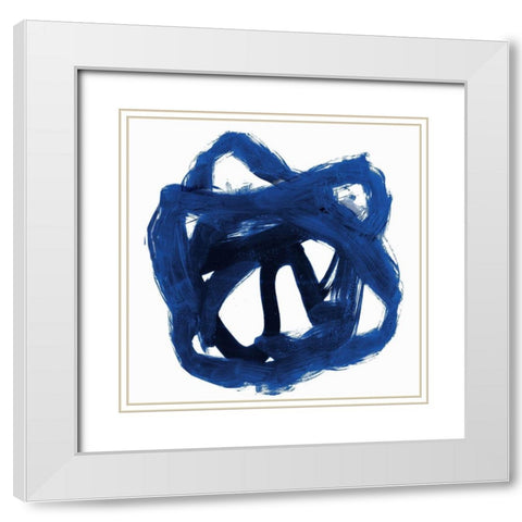 Eternal Indigo I  White Modern Wood Framed Art Print with Double Matting by PI Studio