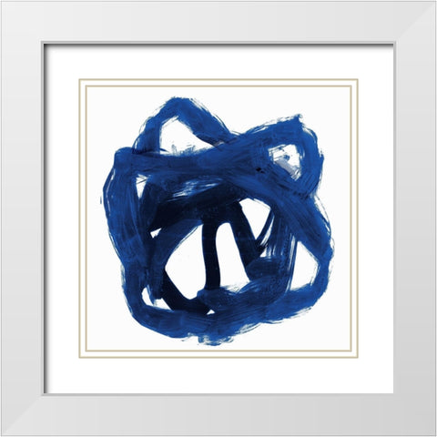 Eternal Indigo I  White Modern Wood Framed Art Print with Double Matting by PI Studio