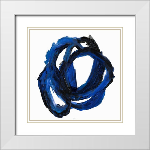 Eternal Indigo II  White Modern Wood Framed Art Print with Double Matting by PI Studio