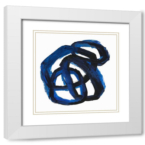 Eternal Indigo III  White Modern Wood Framed Art Print with Double Matting by PI Studio