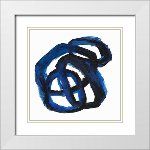 Eternal Indigo III  White Modern Wood Framed Art Print with Double Matting by PI Studio