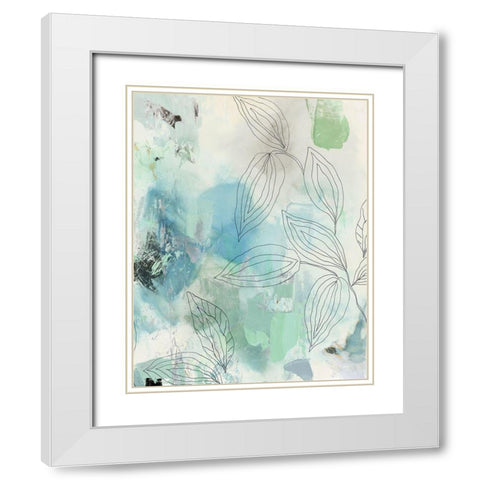 Bloomer I White Modern Wood Framed Art Print with Double Matting by PI Studio