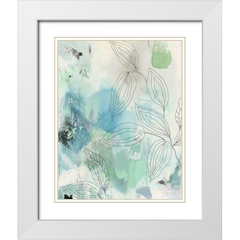 Bloomer I White Modern Wood Framed Art Print with Double Matting by PI Studio