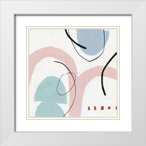 Elasticity I Blush Version  White Modern Wood Framed Art Print with Double Matting by PI Studio