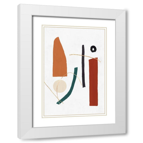 Precision I  White Modern Wood Framed Art Print with Double Matting by PI Studio