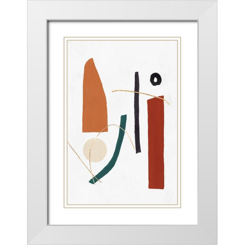 Precision I  White Modern Wood Framed Art Print with Double Matting by PI Studio