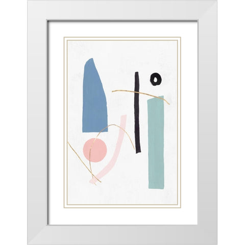 Precision I Blush Version  White Modern Wood Framed Art Print with Double Matting by PI Studio