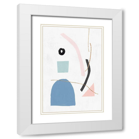 Precision II Blush Version  White Modern Wood Framed Art Print with Double Matting by PI Studio