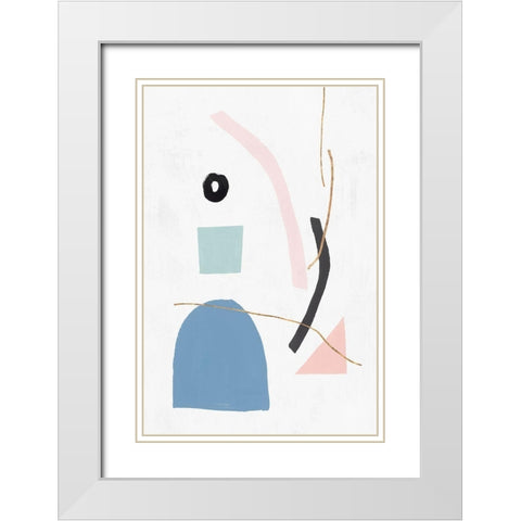 Precision II Blush Version  White Modern Wood Framed Art Print with Double Matting by PI Studio