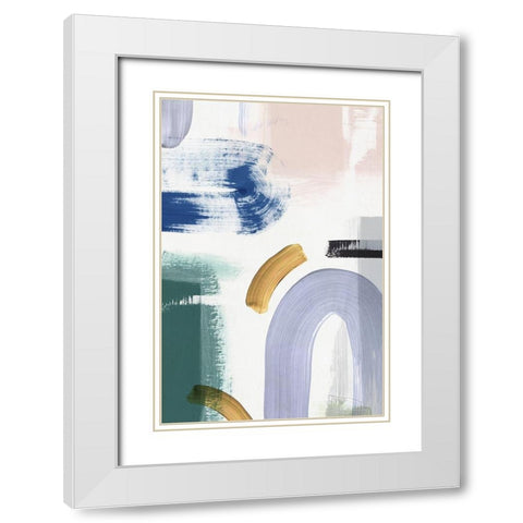 Visions Forms I White Modern Wood Framed Art Print with Double Matting by PI Studio