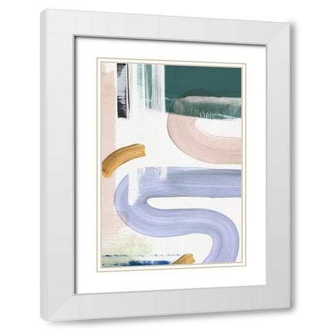 Visions Forms II White Modern Wood Framed Art Print with Double Matting by PI Studio