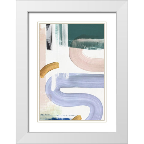 Visions Forms II White Modern Wood Framed Art Print with Double Matting by PI Studio