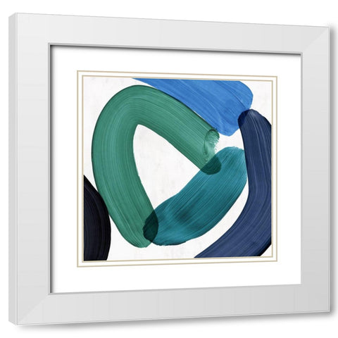 Smooth Bend I White Modern Wood Framed Art Print with Double Matting by PI Studio