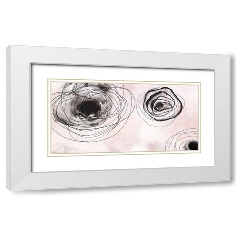 Rose Clouds II White Modern Wood Framed Art Print with Double Matting by PI Studio