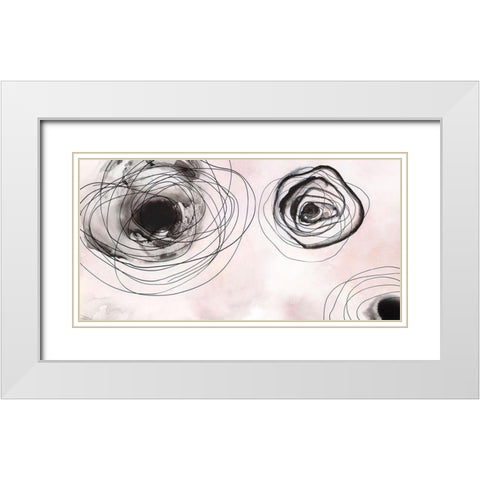 Rose Clouds II White Modern Wood Framed Art Print with Double Matting by PI Studio