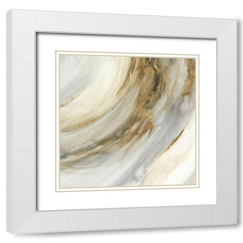 Earth Flames White Modern Wood Framed Art Print with Double Matting by PI Studio