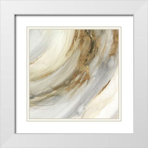 Earth Flames White Modern Wood Framed Art Print with Double Matting by PI Studio