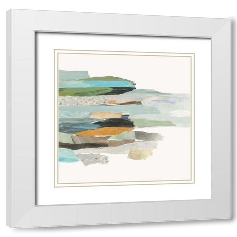 Course I White Modern Wood Framed Art Print with Double Matting by PI Studio