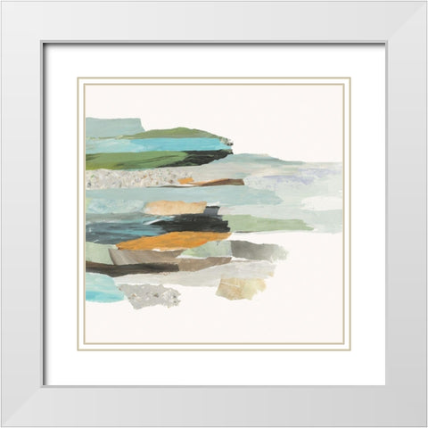 Course I White Modern Wood Framed Art Print with Double Matting by PI Studio