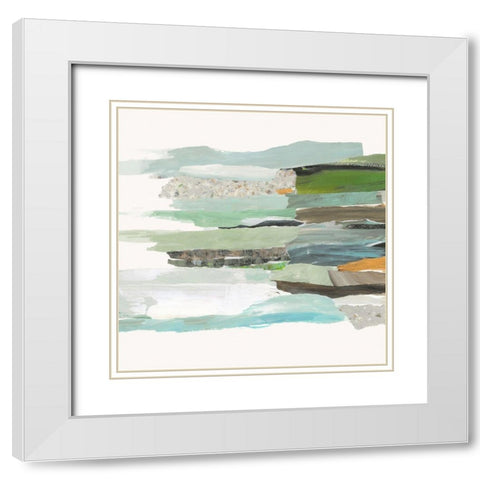 Course II White Modern Wood Framed Art Print with Double Matting by PI Studio