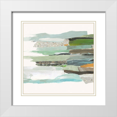 Course II White Modern Wood Framed Art Print with Double Matting by PI Studio