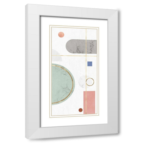 Complementary Forms I White Modern Wood Framed Art Print with Double Matting by PI Studio