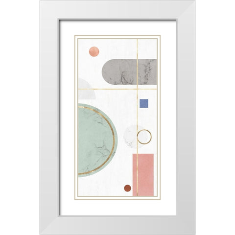 Complementary Forms I White Modern Wood Framed Art Print with Double Matting by PI Studio