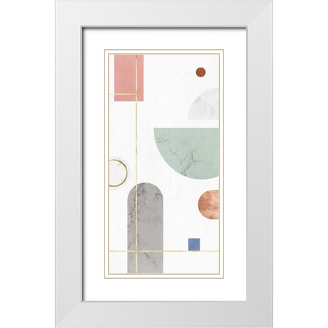 Complementary Forms II White Modern Wood Framed Art Print with Double Matting by PI Studio