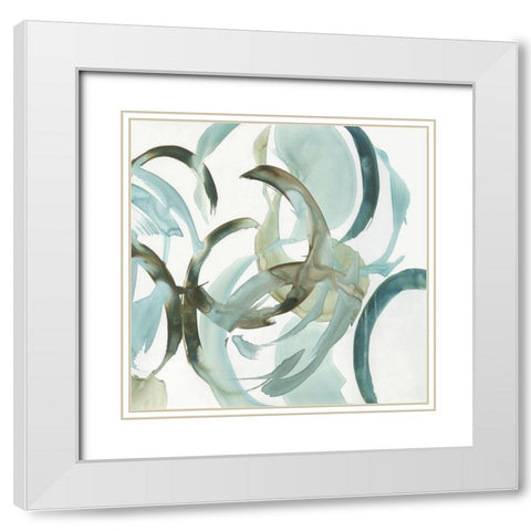 Hypnotic Curves I White Modern Wood Framed Art Print with Double Matting by PI Studio