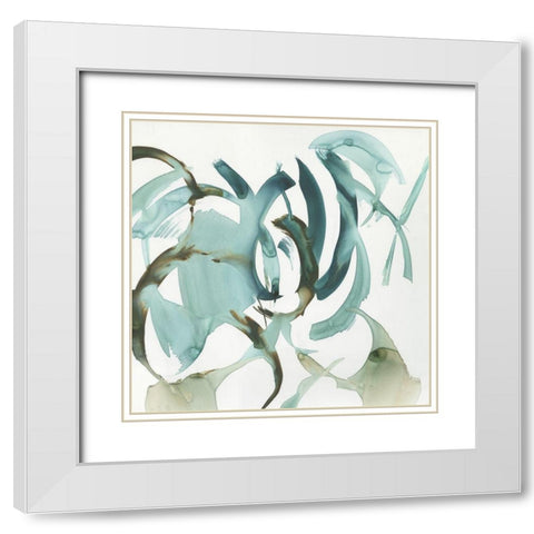Hypnotic Curves II White Modern Wood Framed Art Print with Double Matting by PI Studio