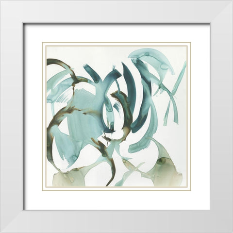 Hypnotic Curves II White Modern Wood Framed Art Print with Double Matting by PI Studio