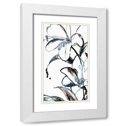 Wild Lily I White Modern Wood Framed Art Print with Double Matting by PI Studio