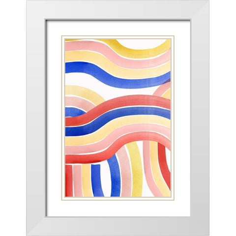 Convulse I  White Modern Wood Framed Art Print with Double Matting by PI Studio