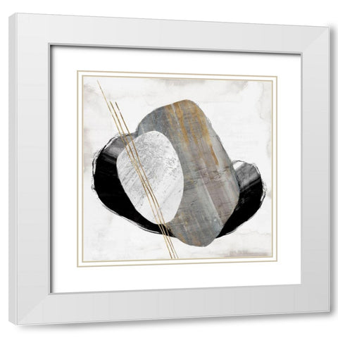 Through Dimensions I White Modern Wood Framed Art Print with Double Matting by PI Studio