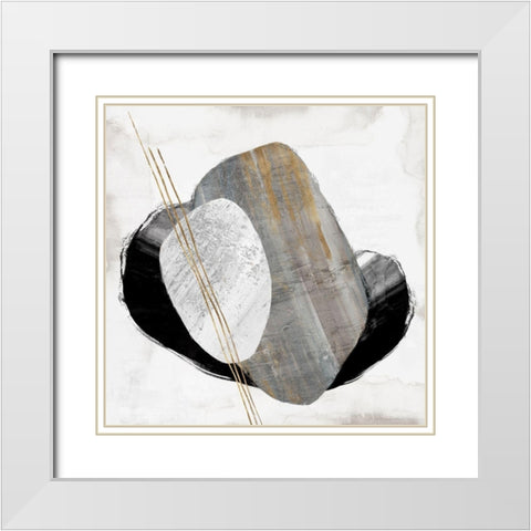 Through Dimensions I White Modern Wood Framed Art Print with Double Matting by PI Studio