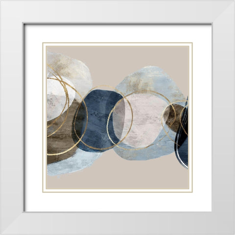 Conglomerate II White Modern Wood Framed Art Print with Double Matting by PI Studio