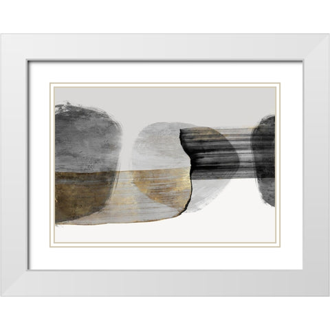 Anchored Motion II White Modern Wood Framed Art Print with Double Matting by PI Studio