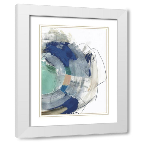 Deluge I White Modern Wood Framed Art Print with Double Matting by PI Studio