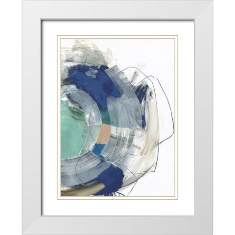 Deluge I White Modern Wood Framed Art Print with Double Matting by PI Studio