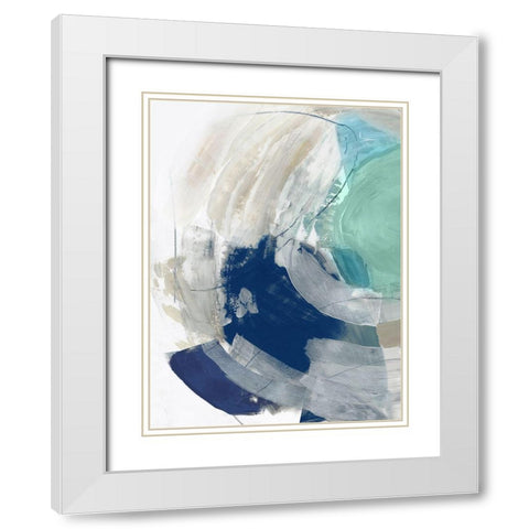 Deluge II White Modern Wood Framed Art Print with Double Matting by PI Studio