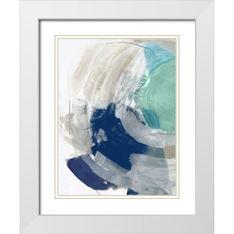 Deluge II White Modern Wood Framed Art Print with Double Matting by PI Studio