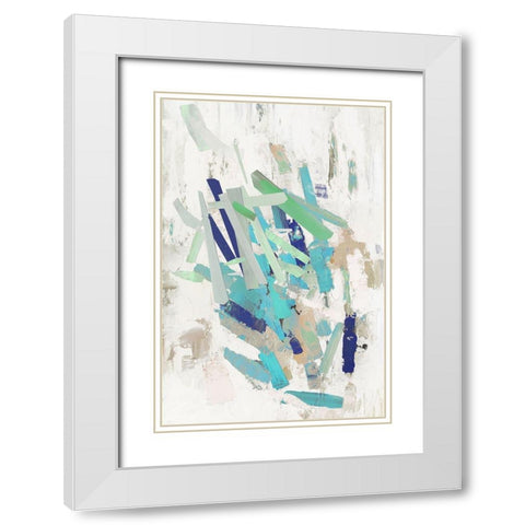 Oppotunity Lines White Modern Wood Framed Art Print with Double Matting by PI Studio