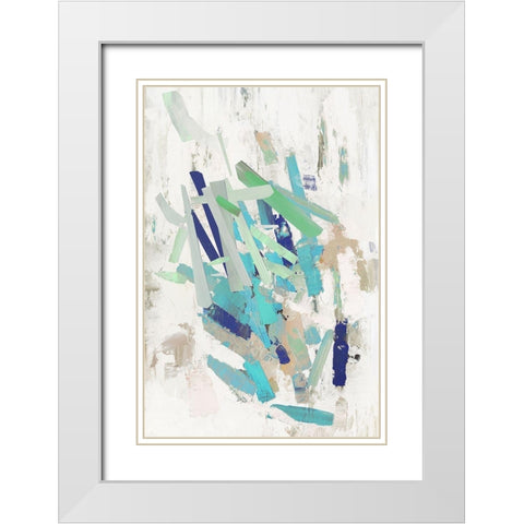 Oppotunity Lines White Modern Wood Framed Art Print with Double Matting by PI Studio