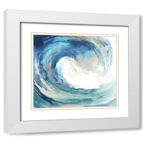 Water Collar White Modern Wood Framed Art Print with Double Matting by PI Studio