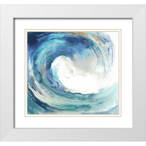 Water Collar White Modern Wood Framed Art Print with Double Matting by PI Studio