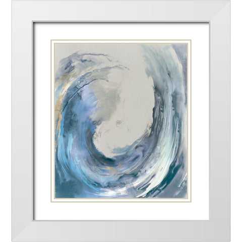 Water Collar White Modern Wood Framed Art Print with Double Matting by PI Studio