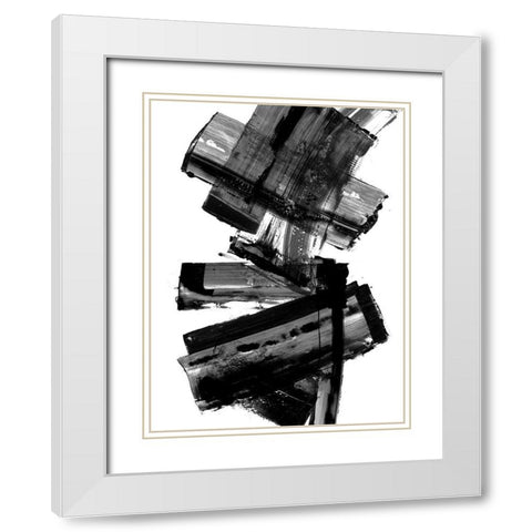 Meditative Dimension I White Modern Wood Framed Art Print with Double Matting by PI Studio