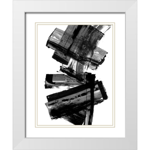 Meditative Dimension I White Modern Wood Framed Art Print with Double Matting by PI Studio